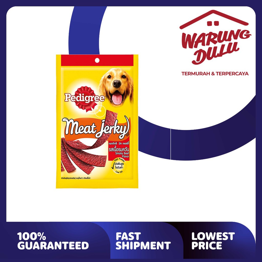 MAKANAN ANJING PEDIGREE MEAT JERKY STRAP SMOKY BEEF 80GR