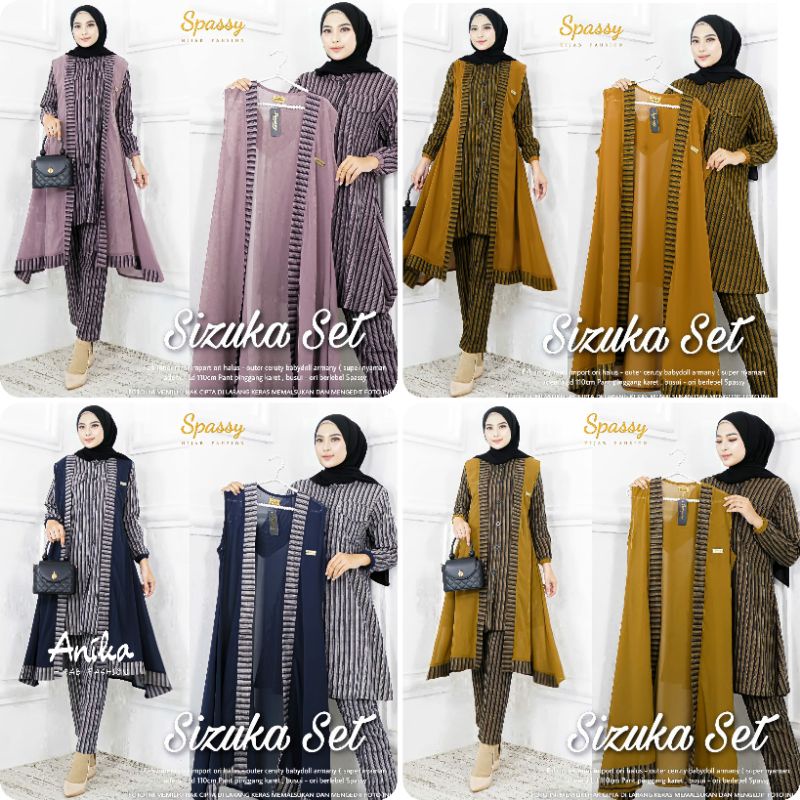 SIZUKA SET BY SPASSY. DRESS MAXY TERBARU. DRESS ONE SET TERBARU