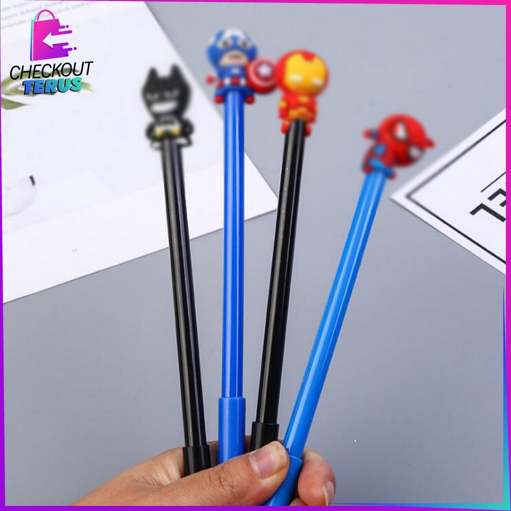 CT A12 Pena Hero Alat Tulis Stationary Pulpen Gel hero Pen Karakter Pena Motif Superhero