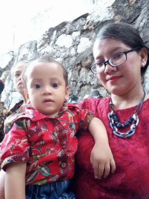 Qnunbatik Batik Keluarga/family Gamis Wanita Azizah Gentong Merah