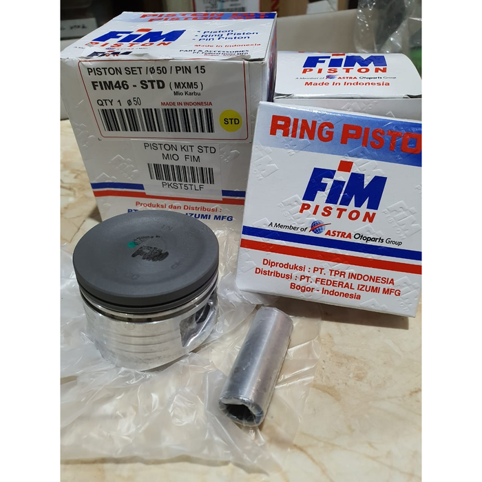 PISTON KIT RING SEHER JENONG MIO SMILE SPORTY FIM - os 50 (Kode 004)