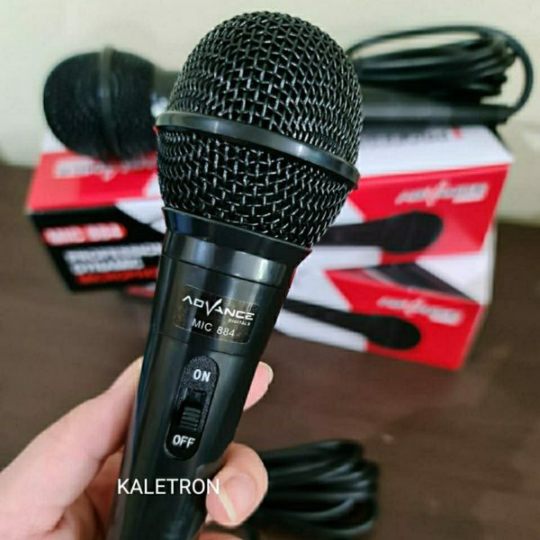 ADVANCE MIC KAROKE 884 KABE ORIGINAL Suara MANTAP Microphone Karaoke Cable Profesional Dynamic Condenser for Audio Speaker Mik Murah Berkualitas Bagus Kurnia Group