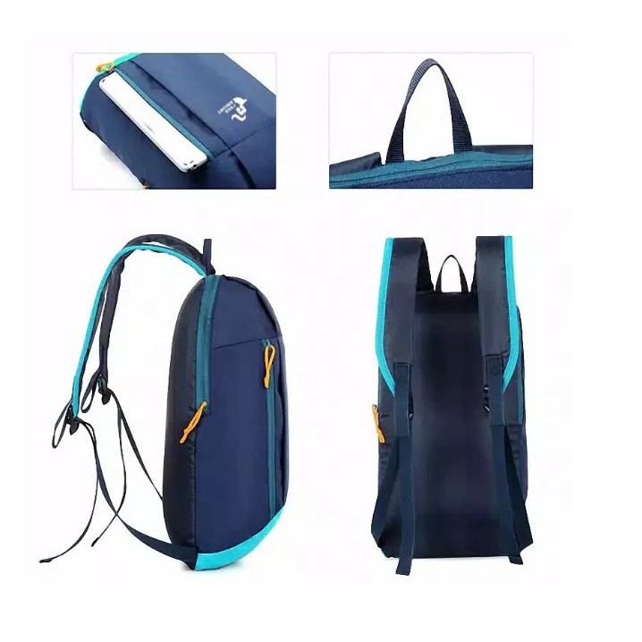 Tas Ransel Olahraga futsal Daypack Kecil Traveling Backpack punggung warna hitam biru orange