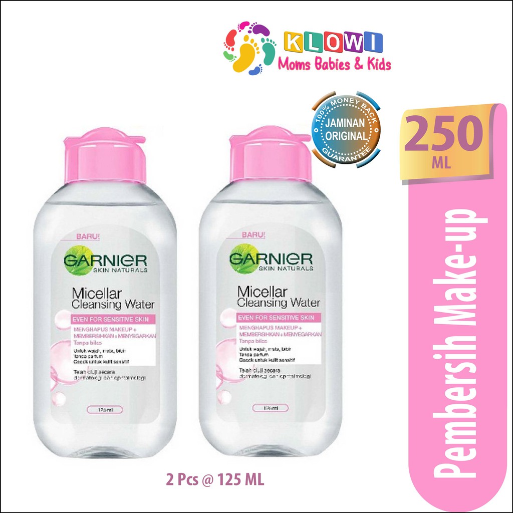 Bundling 2 GARNIER MICELLAR WATER PINK 125ML / CLEANSING WATER FOR