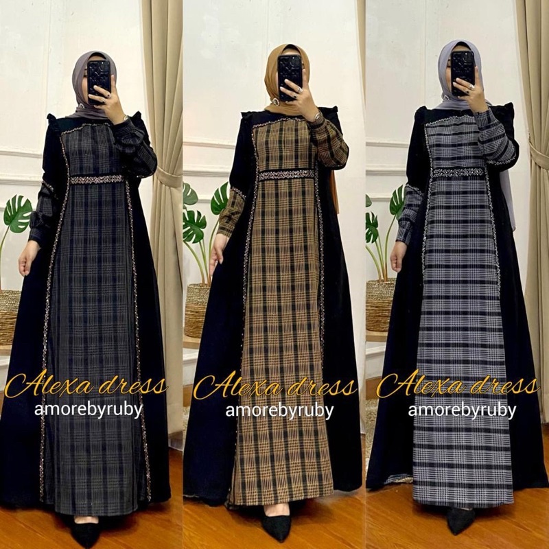 Alexa dress / Alexa dress ori amore by ruby / gamis ori amore ruby
