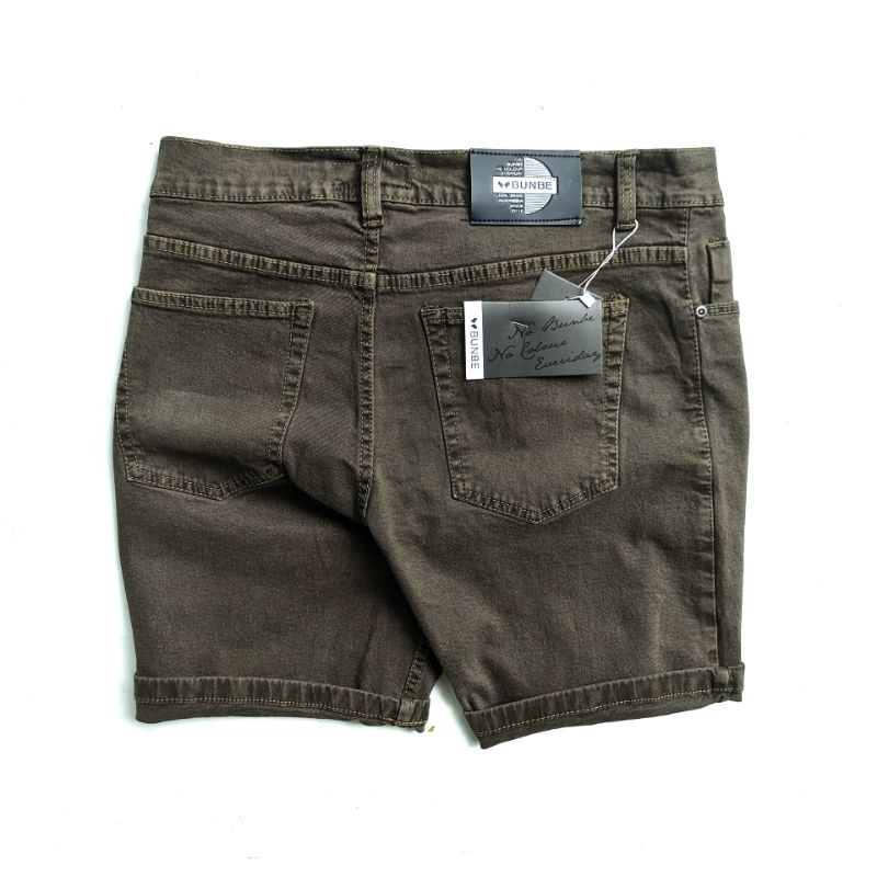 Bunbe - Celana Jeans Pendek Stretch Pria Slim Fit