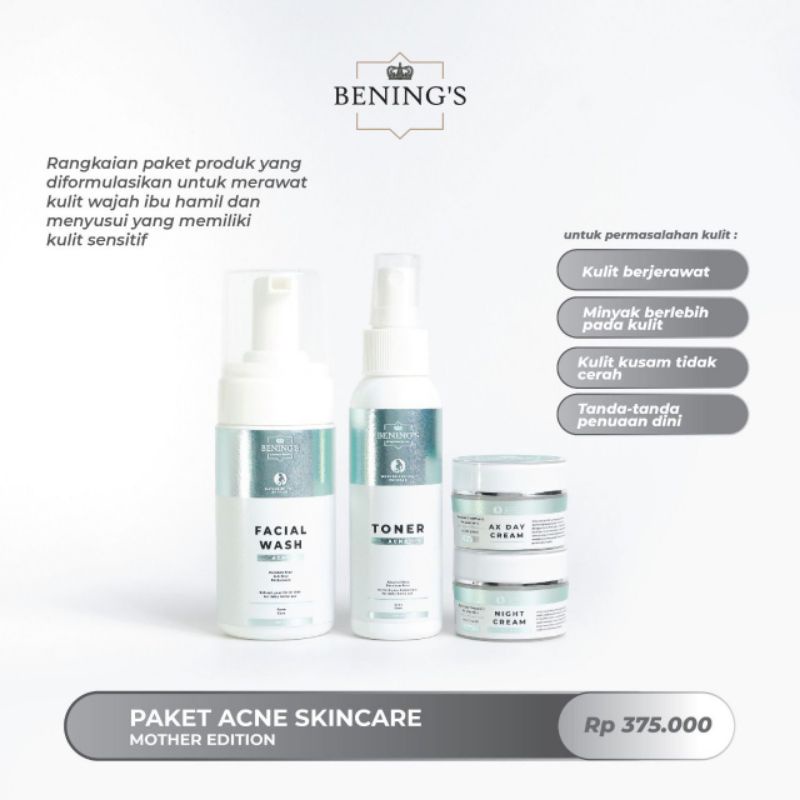 PAKET ACNE MOTHER EDITION BENING'S SKINCARE BY DR OKY PRATAMA UNTUK JERAWAT DAN BRUNTUSAN