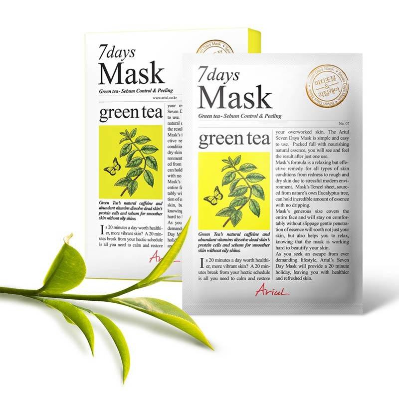 Murah Ariul 7 Days Mask Green Tea Masker Wajah Bpom Original 20 Gr Indonesia