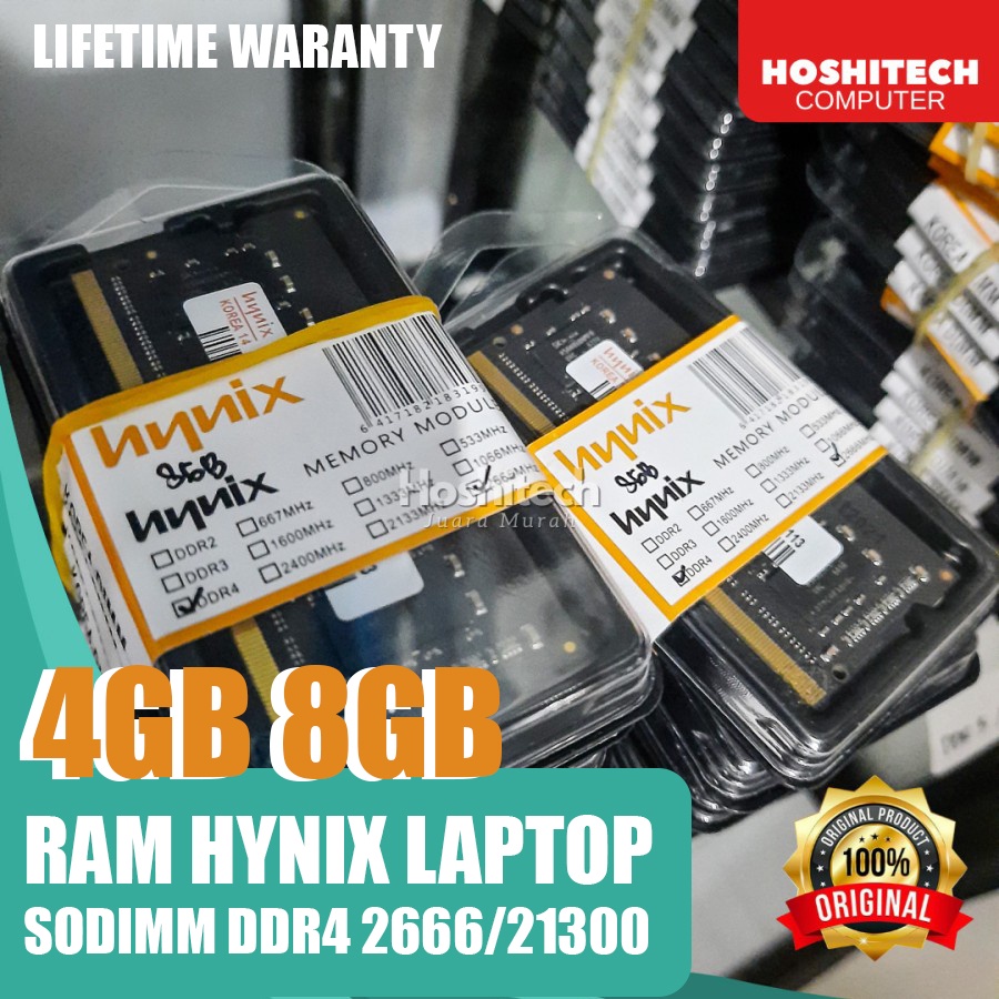 RAM LAPTOP DDR4 4GB 8GB 16GB HYNIX SODIMM 3200MHZ / 2666Mhz LIFETIME