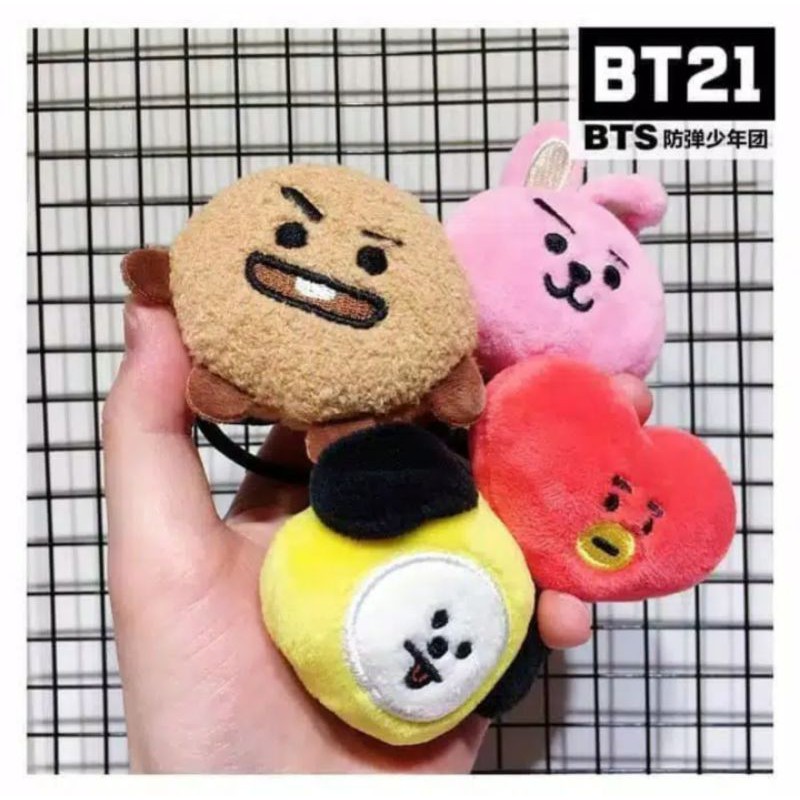 KPOP KARET KUNCIR RAMBUT BTS ARMY CUTE CARTOON BT21 BANGTAN