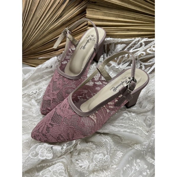 sepatu clarisa sepatu wanita sepatu wedding wrna mauve tinggi 7cm tahu