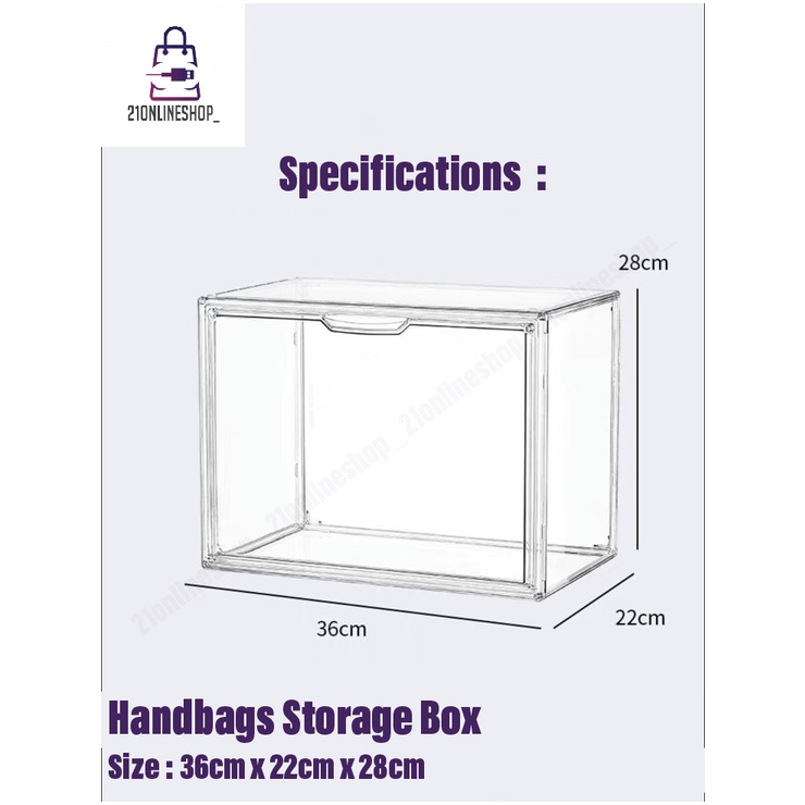 Box Tas Acrylic Akrilik Tempat Tas Bag Display Bag Storage Box