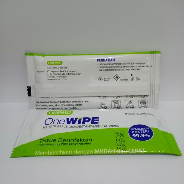 1 pc One Wipe Tissue Desinfektan OneMed Tissue One Med Dengan Alkohol 70%