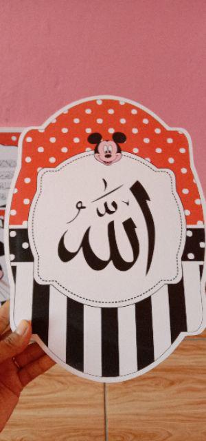 Jam Dinding Kaligrafi 1 Set Karakter Micky Mouse