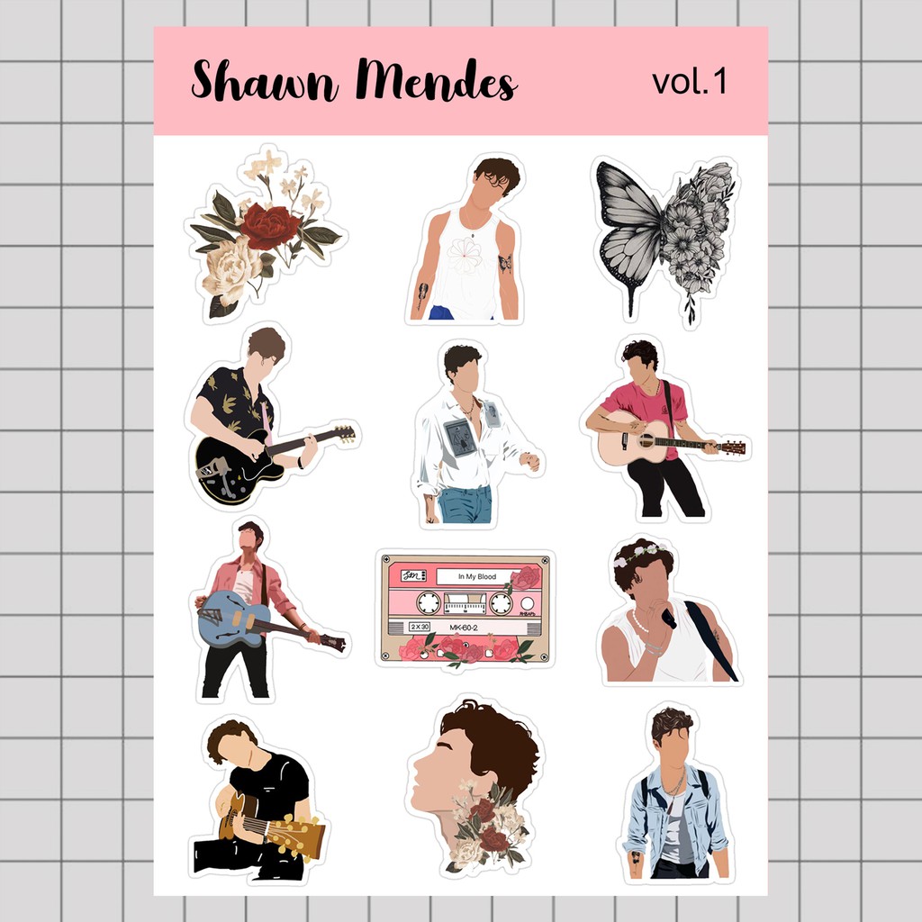 

Stiker Tumblr HP aesthetic / Stiker Laptop custom / stiker HP / Stiker Kpop | SHAWN MENDES VOL. 1