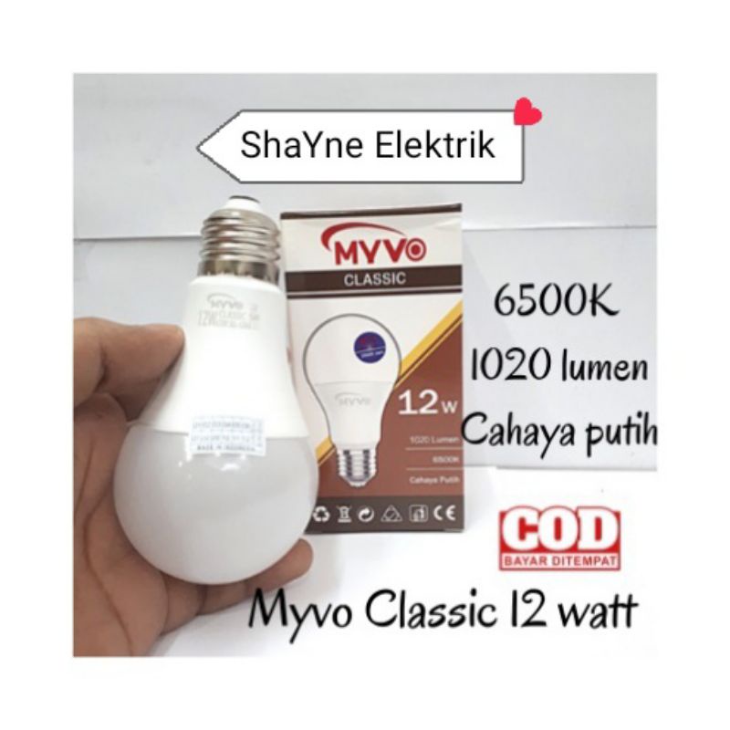 Lampu LED Bohlam MYVO CLASSIC 12 Watt Termurah