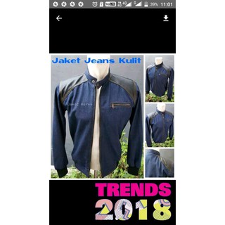 55 Model Jaket Jeans Kombinasi Kulit Terbaru