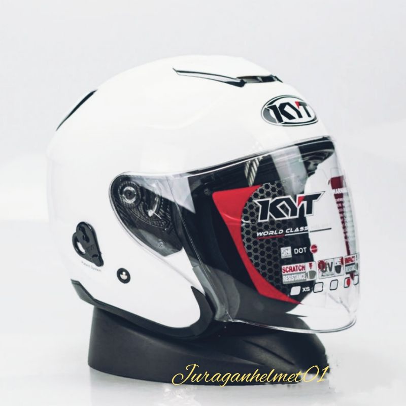 helm half face kyt kyoto putih original