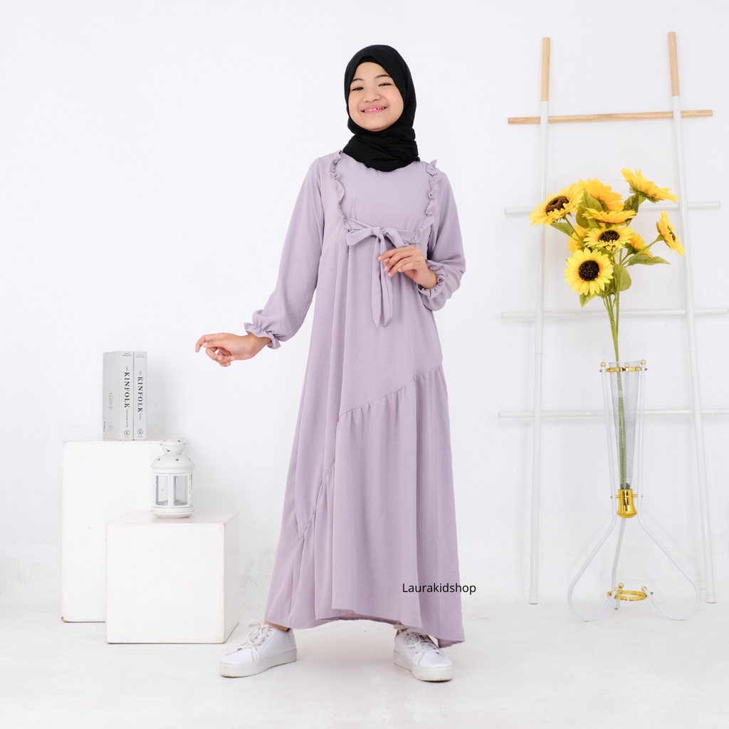 Gamis Anak / Gamis Anak Perempuan / Baju Muslim Anak Perempuan HIKARI 5-10 Tahun