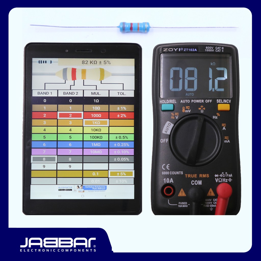 RESISTOR 82K OHM 1/2W 5% DIP - BIRU - 10PCS