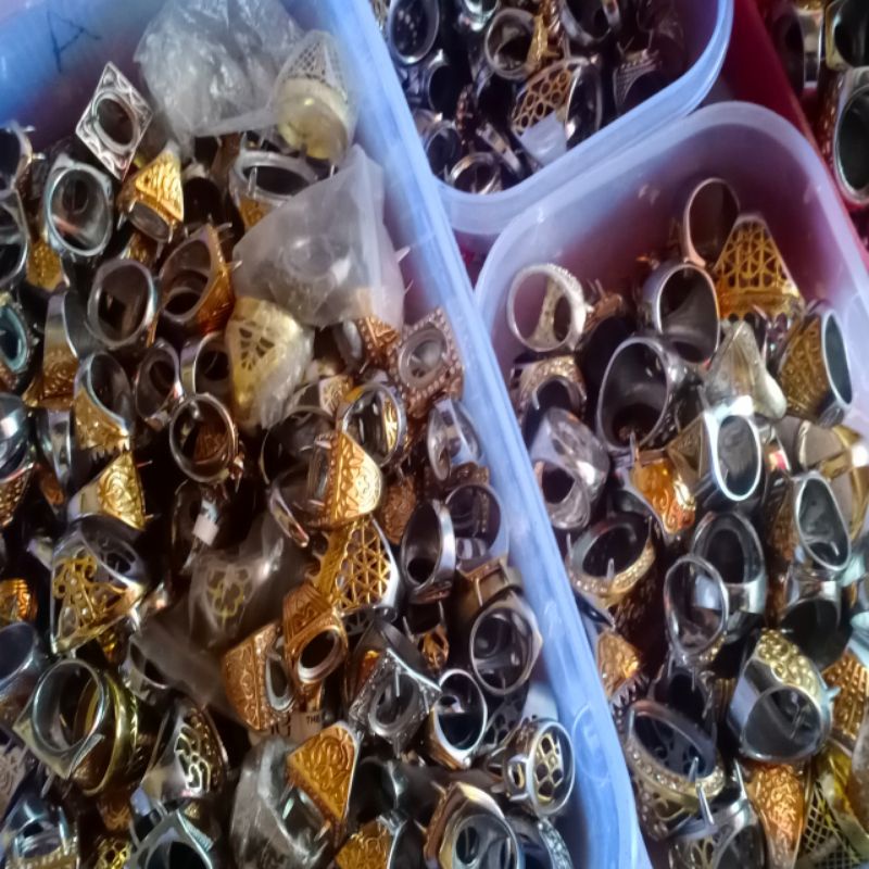 20 pcs Ring cincin titanium untuk batu akik harga  grosir