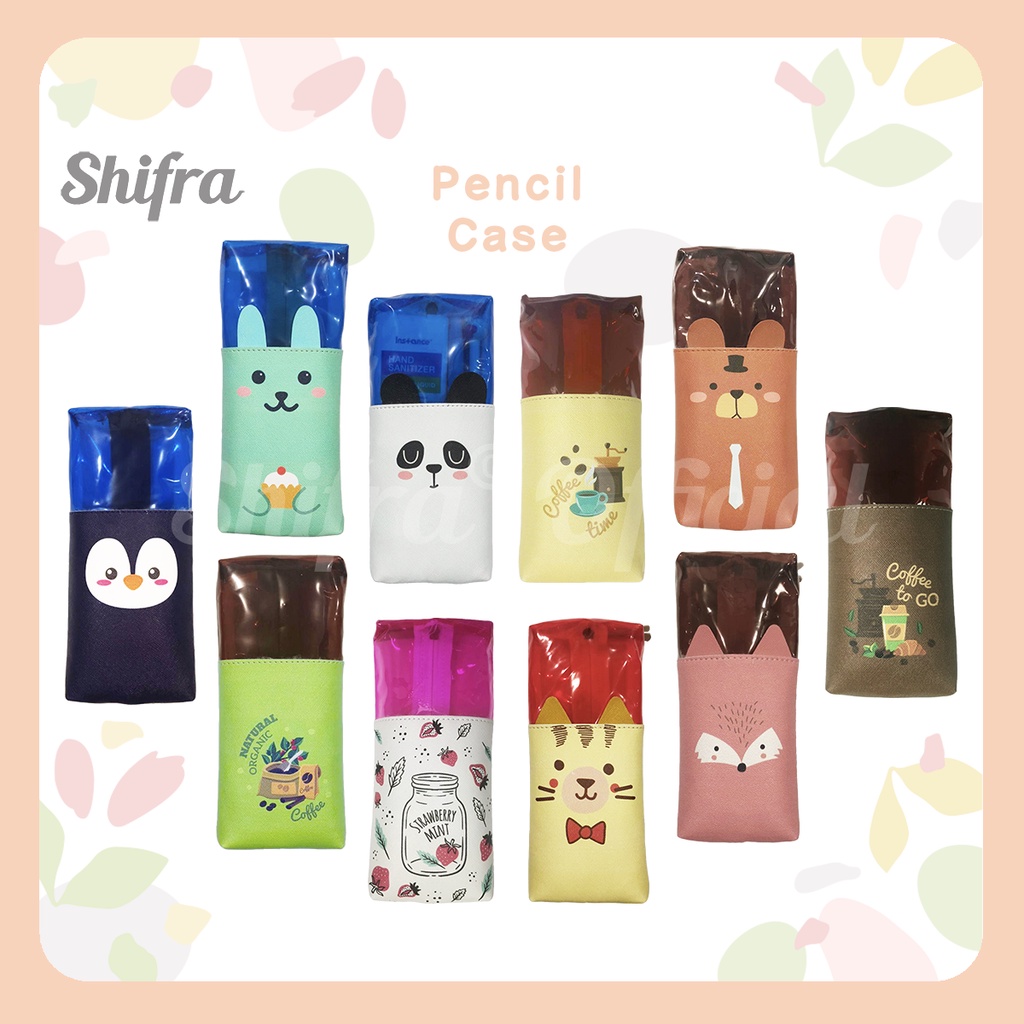 Shifra Tempat Pensil Mika Kombinasi Animal Coffee Strawberry