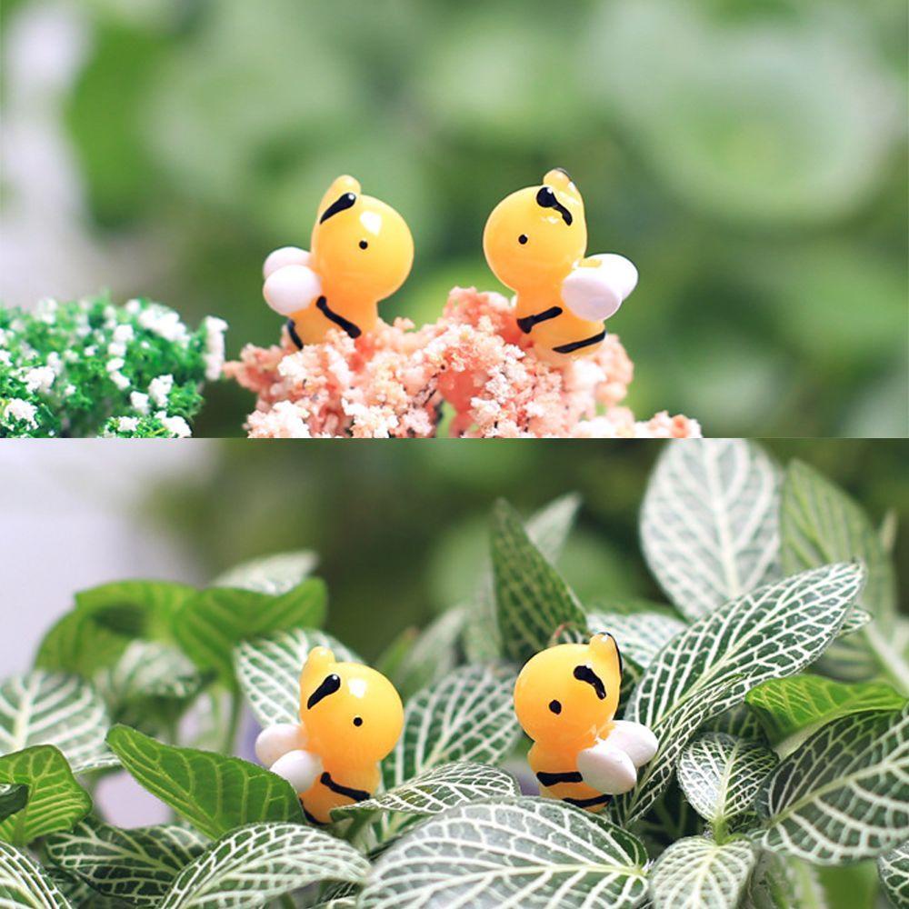 Agustina Resin Honey Bee Moss Ornaments Dekorasi Miniatur 10pcs Kerajinan Indah Peri Taman DIY