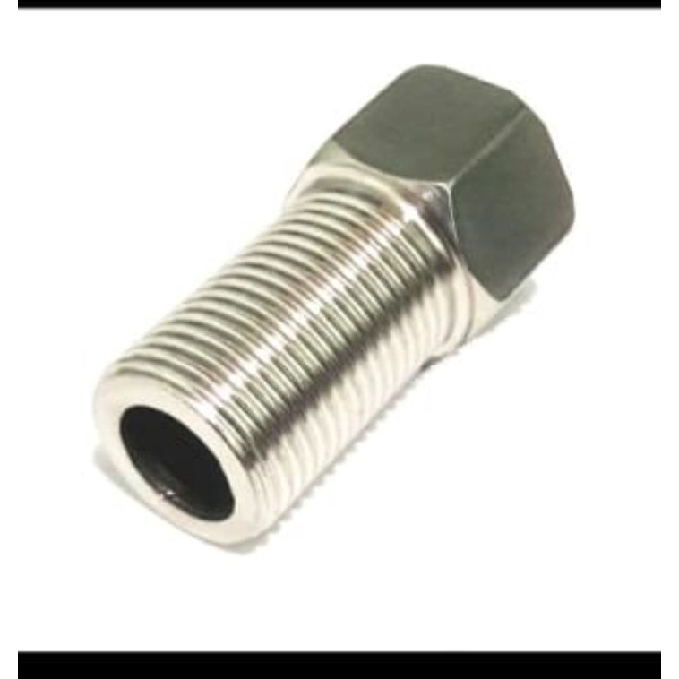 Sok kran drat panjang drat ukuran 1/2 inch stainless drat luar dalam / Nepel  sok drat sambungan pip