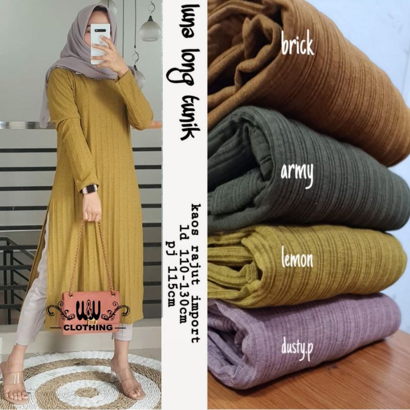 Luna Long Tunik , By W&w , kaos rajut import