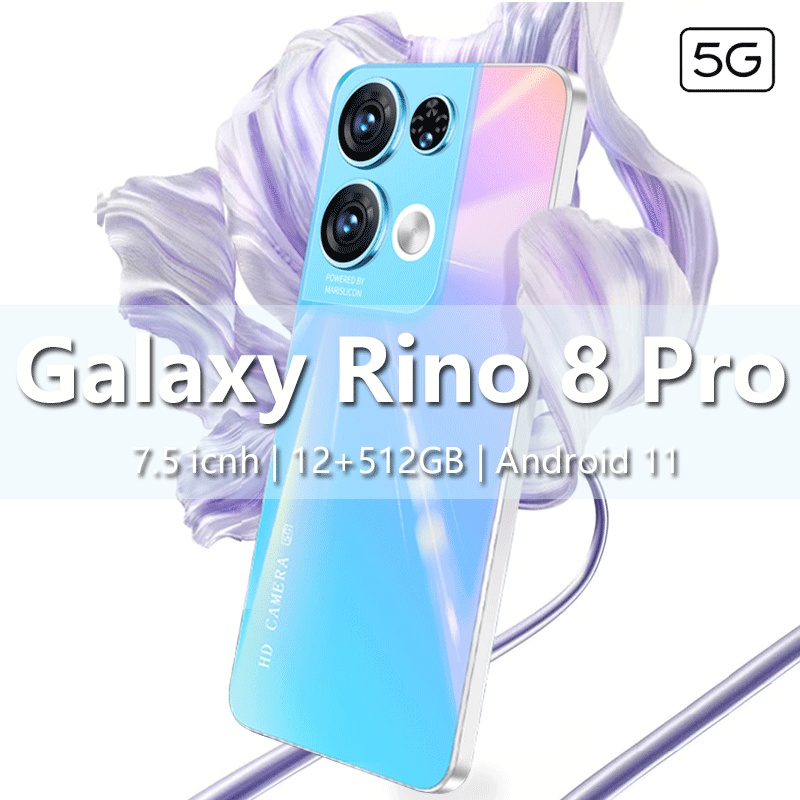 【Terbaru 2022 hp promo】RINO 8 Pro HP Murah Cuci Gudang RAM 12GB+512GB Handphone Android AMOLED 7.5&quot; Ponsel Baru asli 4G/5G Smartphone