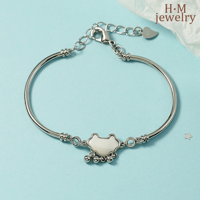 Gelang Tangan Rantai Sterling Silver 925 Dengan Liontin Gembok Untuk Wanita