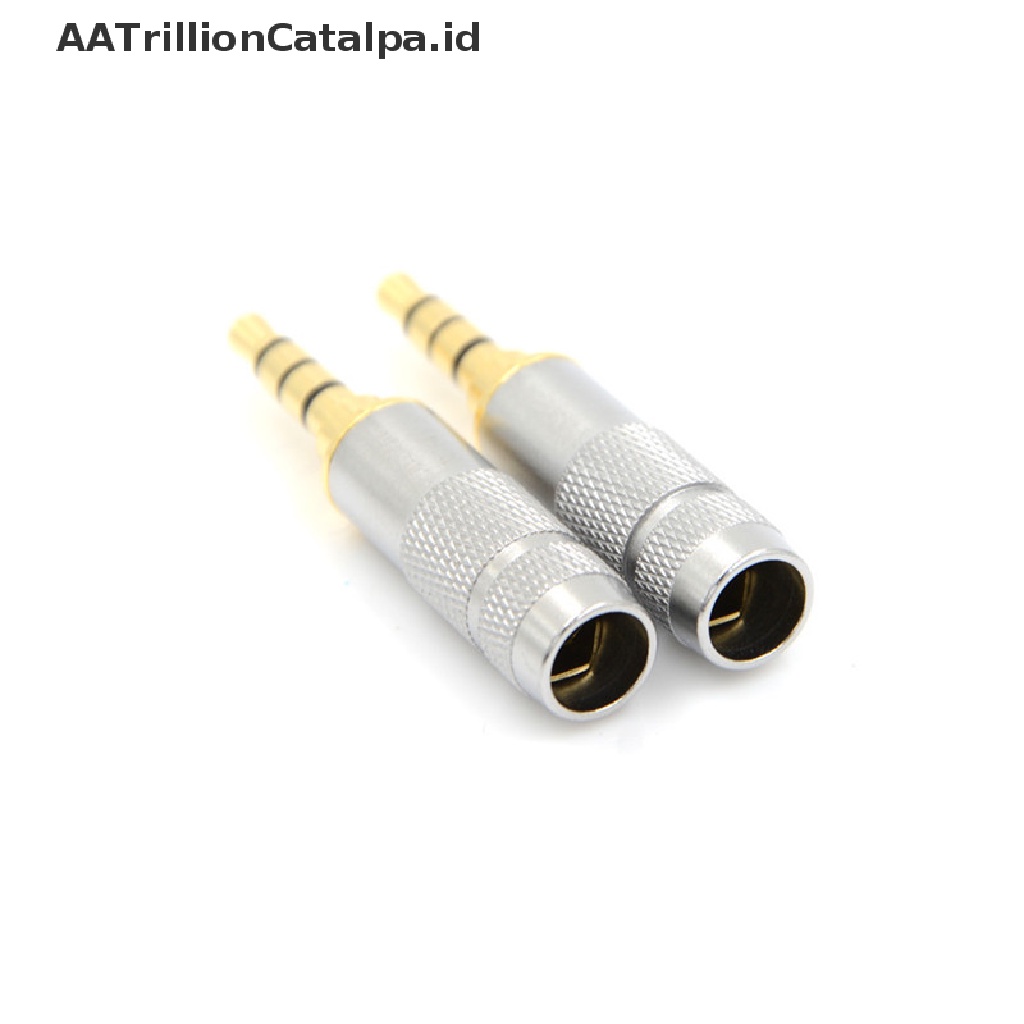 (AATrillionCatalpa) Konektor Jack Audio 3.5mm 4 Pole Male Stereo Untuk Headphone