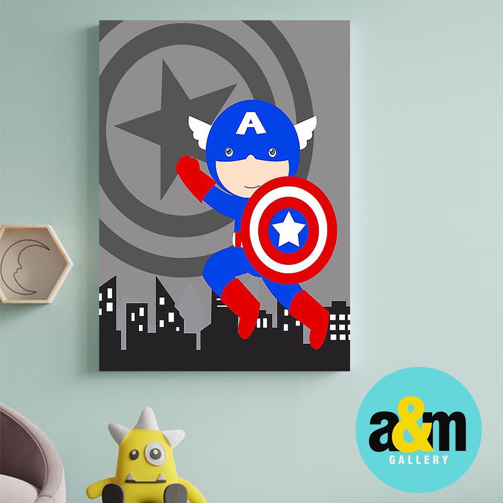 Hiasan Dinding Kamar Anak Tema Superhero (A4) Pajangan Anak Wall Decor Tema Pajangan Anak - A&amp;M