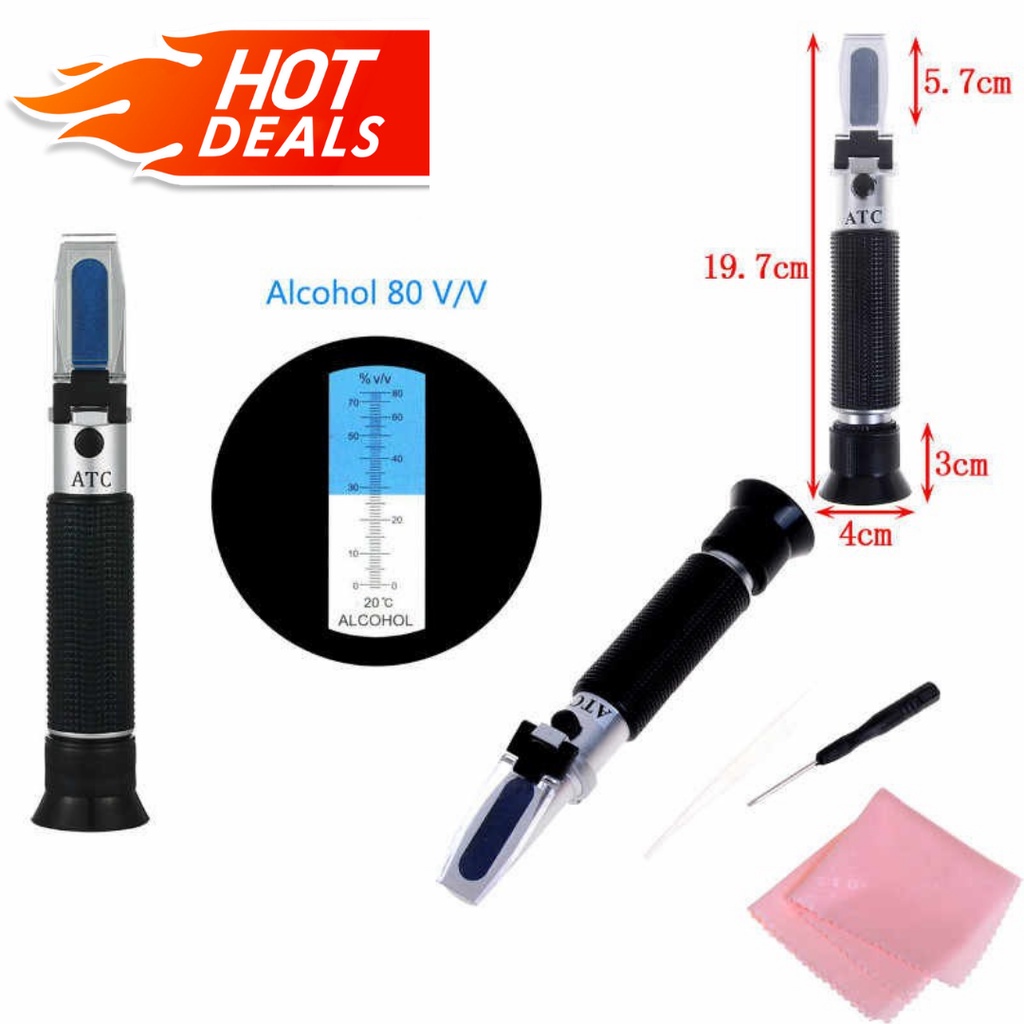 Refractometer Alcohol 0-80% Alat Ukur Kadar Alkohol