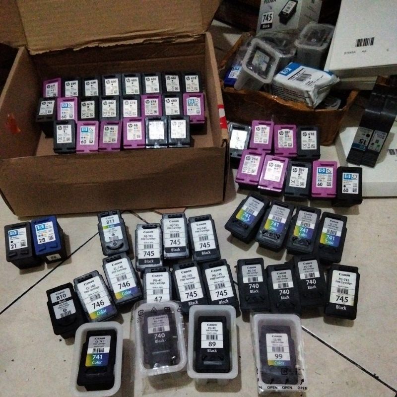 Kosongan cartridge HP 680,678,682,802,803,75,60,702,703,704,75,46,63,304,650,60,62,63,21,22 Dll.