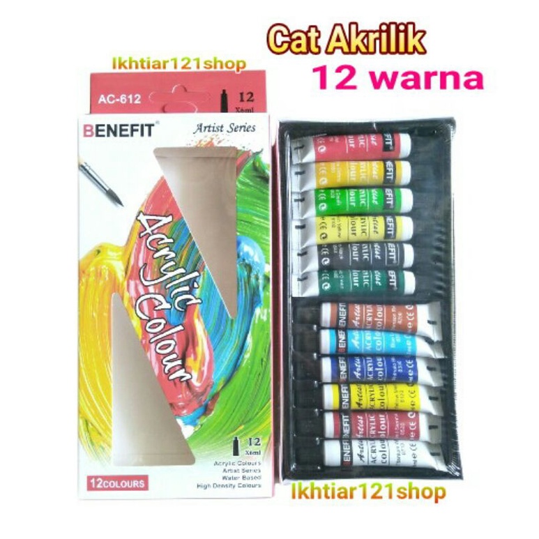 

1 Pack Cat Akrilik/Acrylic Colour isi 12 pcs Warna