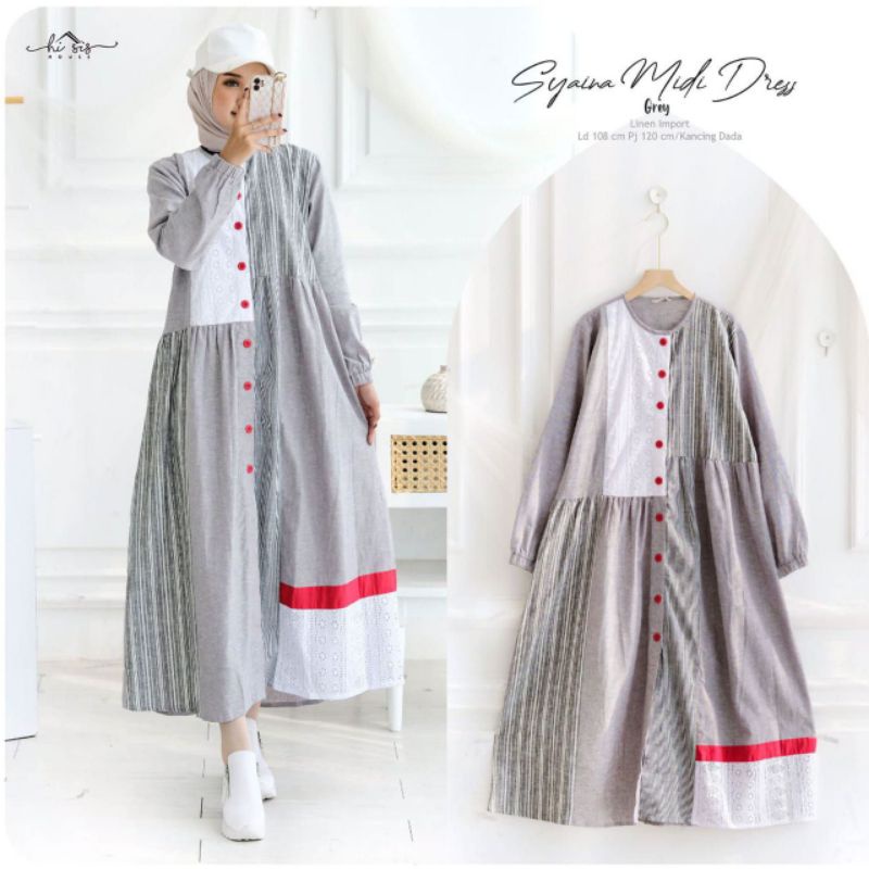 SYAINA MIDI DRESS / MIDI DRESS LINEN