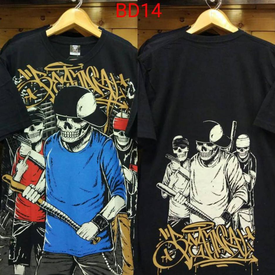 KAOS DISTRO MOTIF GANGSTER BRANDAL FULL PRINT HITAM KAOS MUSIK MURAH BANDUNG BERKUALITAS HARDCORE