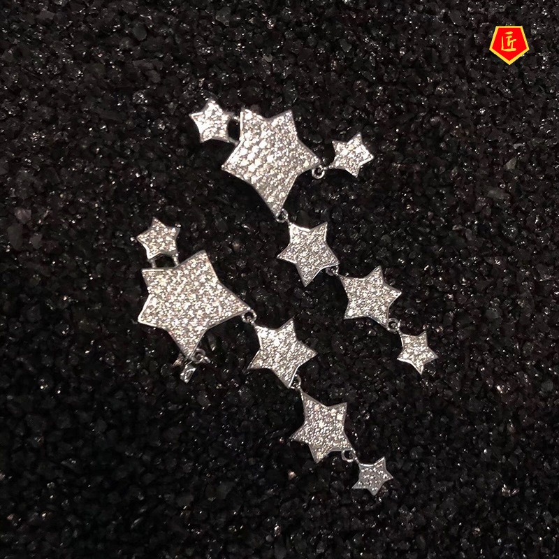 [Ready Stock]S925 Silver Sweet Diamond Star Stud Earrings