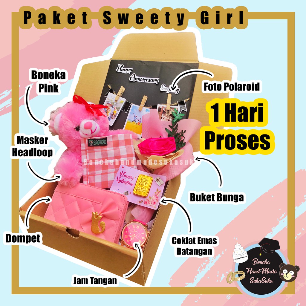 

Hampers Snack Birthday Box Murah plus Boneka Gift Box Cewek Hadiah Ulang Tahun Kado Ultah Pacar Unik