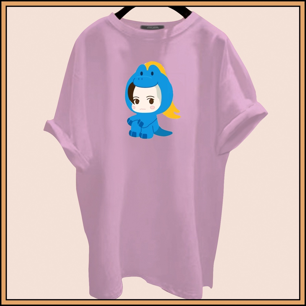 CALVIERO SHOP - BAJU KAOS ATASAN WANITA BLUE DINO PRINT