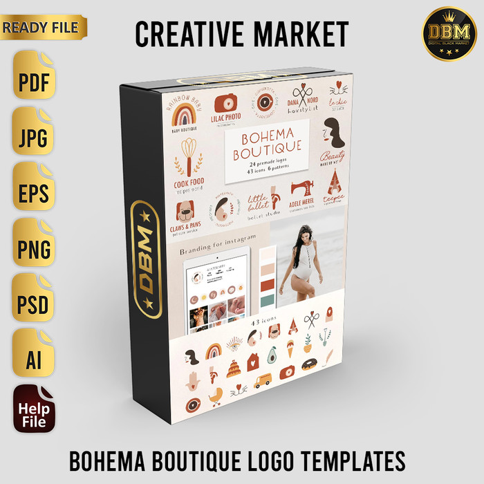 Bohema Boutique Logo Templates - Photoshop &amp; Illustrator