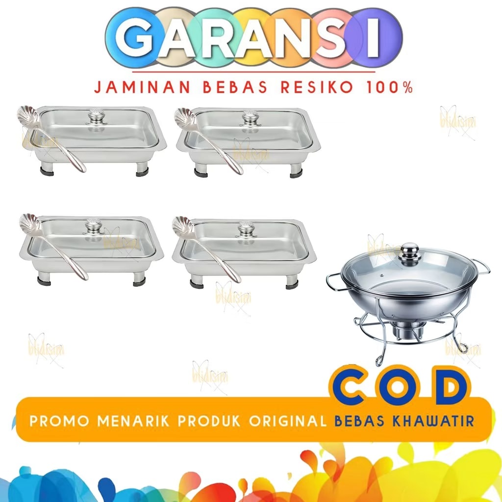 Prasmanan Set Tutup Kaca Wadah Saji Makanan 1/4