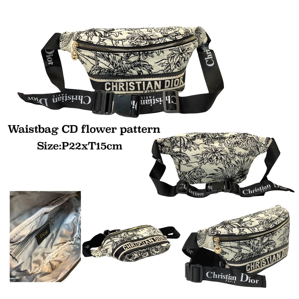 Tas wanita - waist bag wanita pria Christian dior - flower