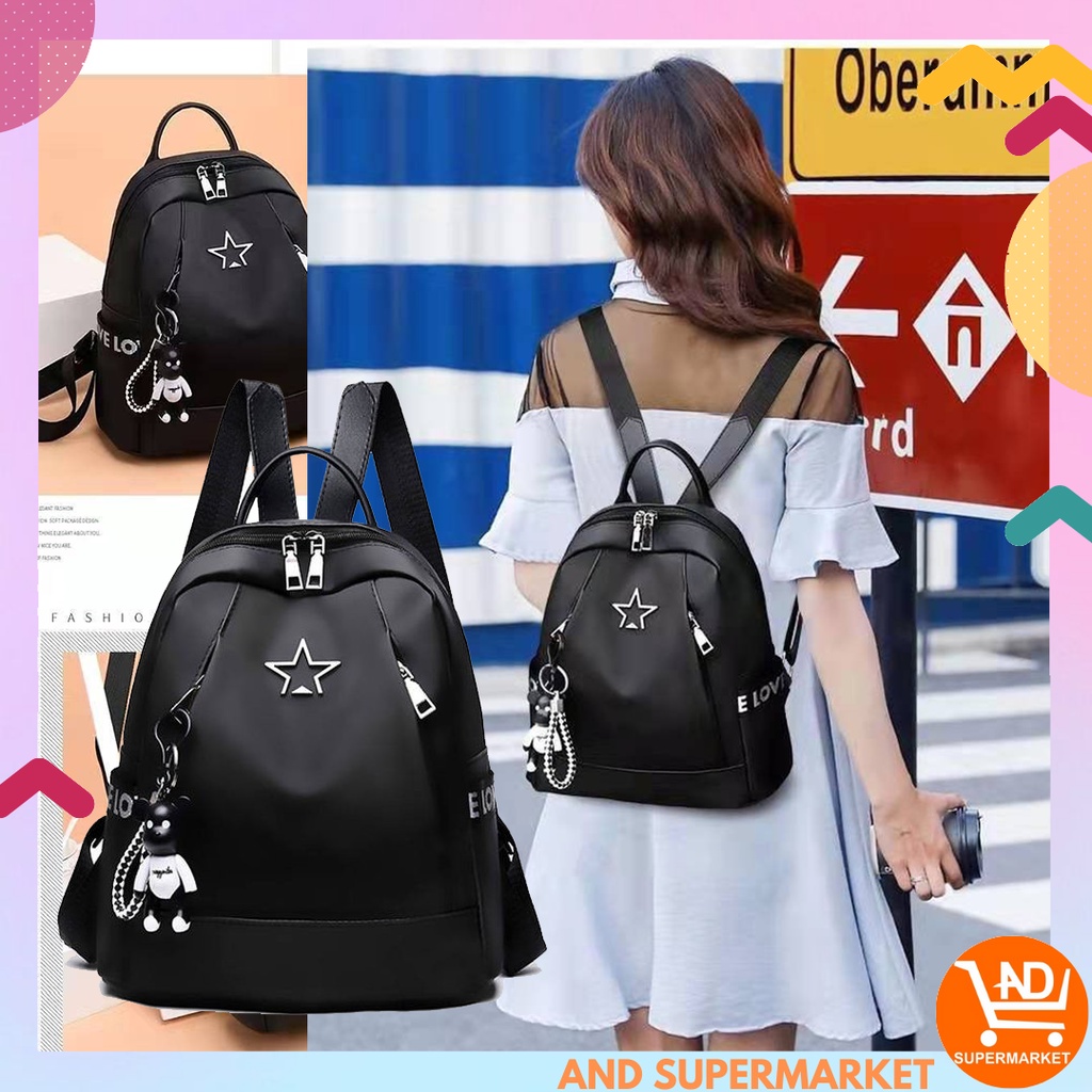 AND T103  Tas Ransel Backpack Fashion Wanita Ransel Korea Multifungsi Backpack PU Murah Hits COD