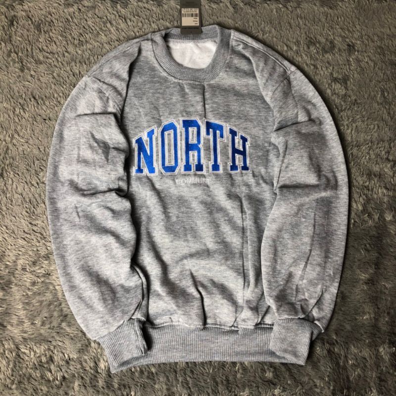 SWEATER CREWNECK BORDIR WEST BORDIR/ CREWNECK OBLONG SOUNTH BORDIR/PRIA/WANITA/COD