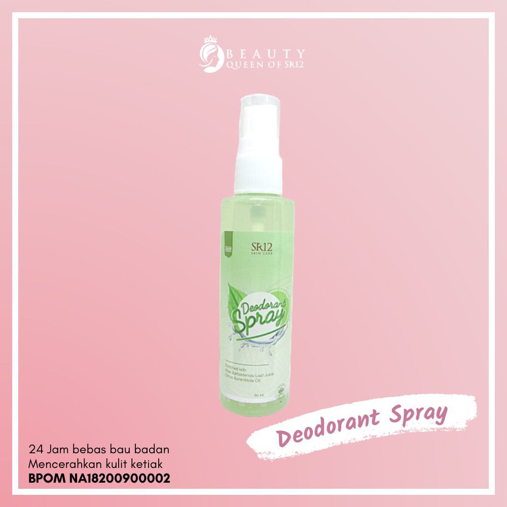 SR12 Deodorant Spray 60ml Penghilang Bau Badan Keringat Non Alkohol Antiperspirant Mencerahkan Kulit Ketiak