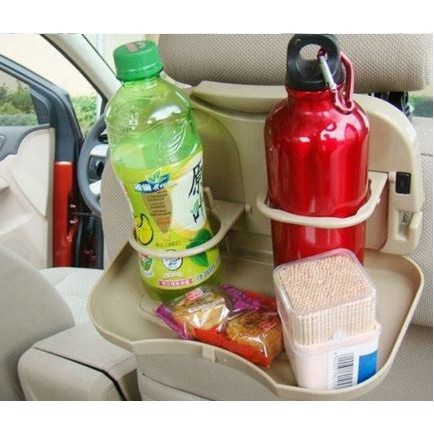 Travel Dining Car Tray Meja Lipat Portable Mobil Organizer Botol Makan