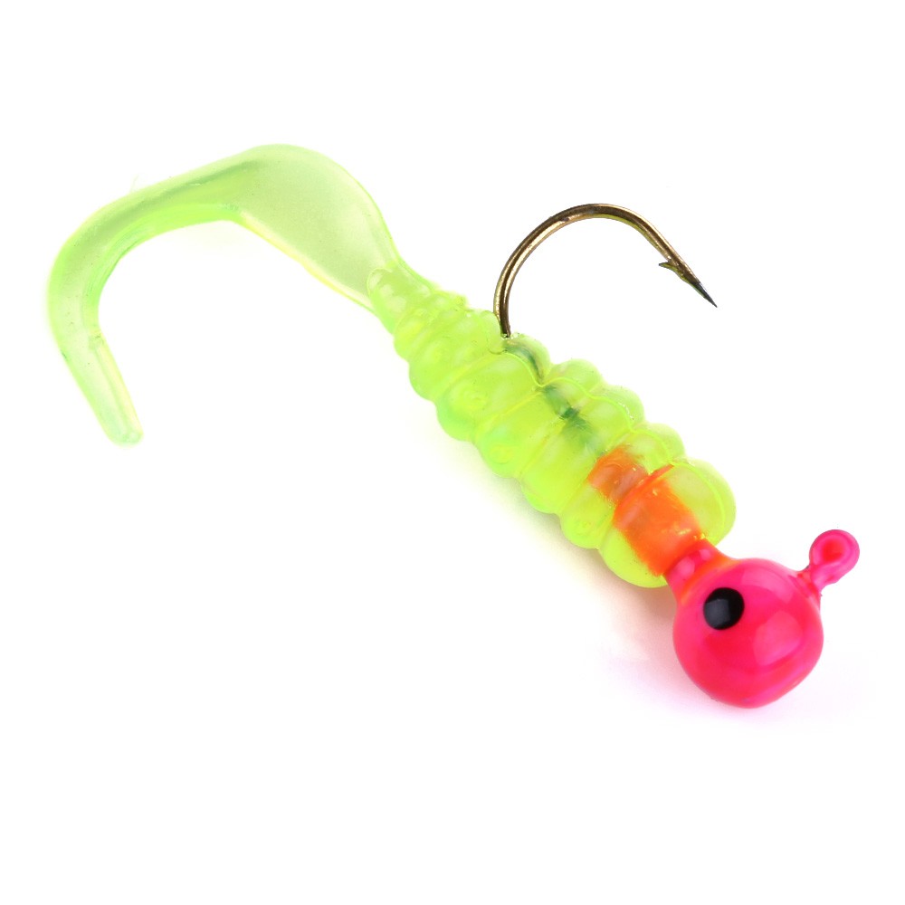 HENGJIA 7PCS/Bag Soft Fishing Lure Umpan Pancing Jigs Hooks Kail Freshwater Ikan Bass Silicone Swimbait Tackle