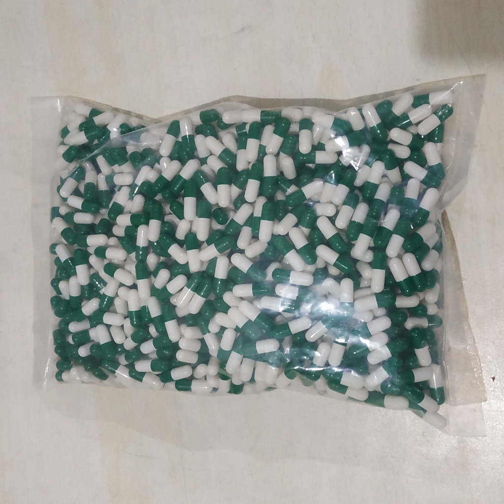 Cangkang Kapsul kosong Uk. 3 2  warna 100pcs Natural capsul Halal hijau